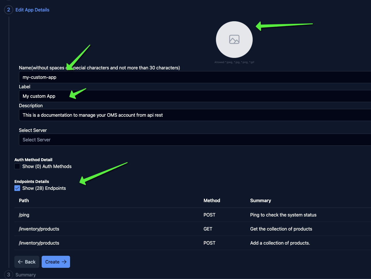 App configuration
